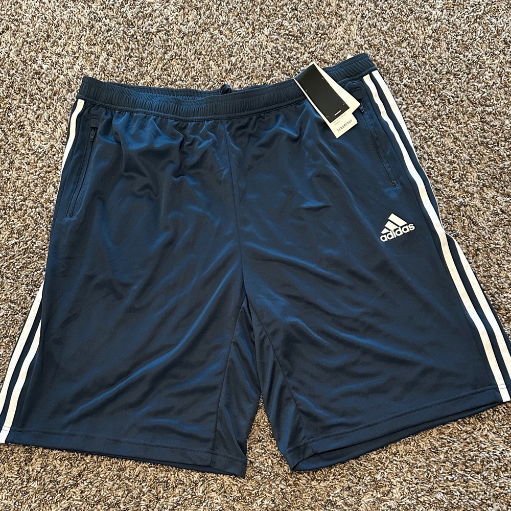 Adidas Men's Navy Blue Shorts big and tall nwt size 2xlt